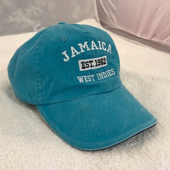 Old Dock Headwear for Jamaica West Indies Teal Adjustable Travel Beach Ball Cap - Picture 10 of 12